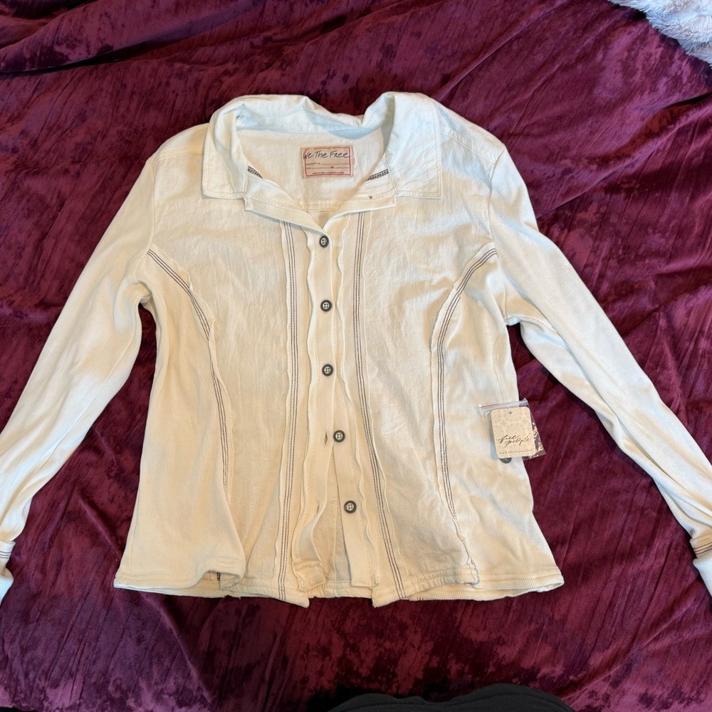 We The Free Cream Button-Up Shirt